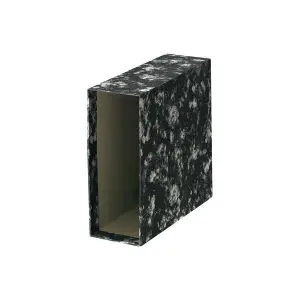 Dohe Funda de Archivador Tamaño Cuarto Natural - Medidas 226x241x82mm - Carton Forrado con Papel Impreso - Color Negro Jaspeado