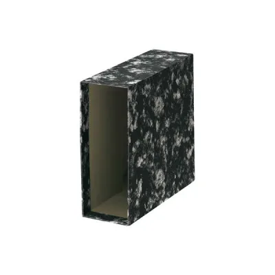 Dohe Funda Archivador Cuarto Natural 226x241x82mm Cartón Forrado Papel Impreso Negro Jaspeado