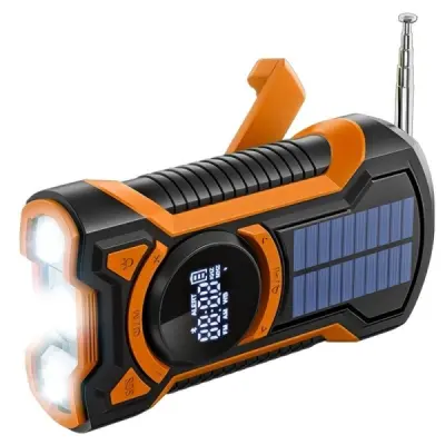 Hama Radio Solar 4 en 1 con Powerbank 5.000 mAh, Linterna y Alarma SOS