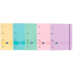 Oxford Carpeta 4 Anillas Europeanbinder 360º Polyfoam con Recambio 100H 5x5 A4+ Surtidos Colores Pastel