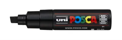 Posca PC-8K Marcador de Pintura 8mm Punta Biselada Tinta Acrílica Color Negro