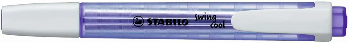 Stabilo Swing Cool Marcador Fluorescente - Cuerpo Plano - Punta Biselada - Trazo Entre 1 Y 4Mm - Tinta Con Base De Agua - Antisecado - Color Lavanda