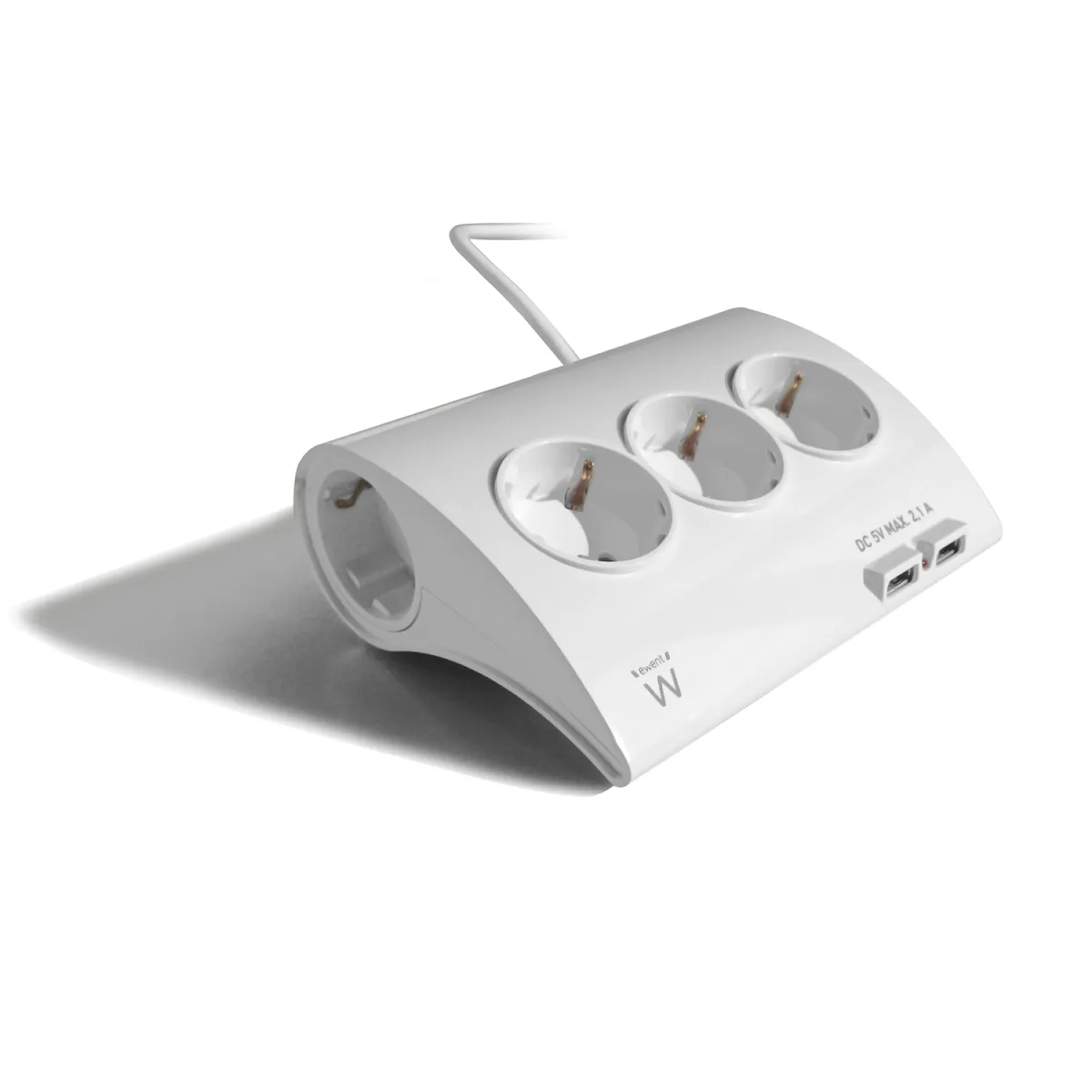 EWENT EW3935 Regleta 5 Schuko + 2 usb 2.1A