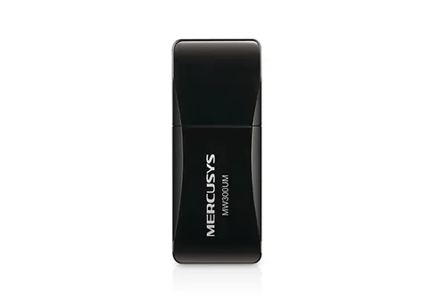 Mercusys N300 Mini Adaptador Inalámbrico USB 2.0 Hasta 300Mbps Negro