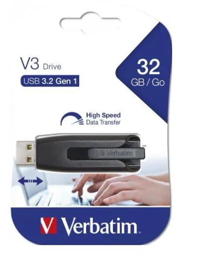 VERBATIM PENDRIVE V3 STORE ´N´ GO SUPER SPEED 32GB RETRÁCTIL USB 3.2 NEGRO