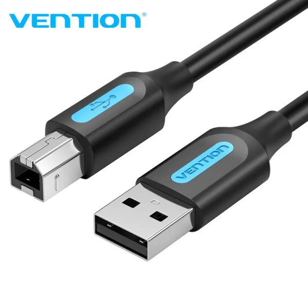 Vention Cable USB 2.0 Tipo-A a Tipo-B - Cobre OFC Estañado - Corriente 2A - Negro