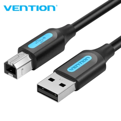 Vention Cable Usb 2.0 - Cobre Ofc Estañado - Alta Pureza - Corriente 2A - Conectores Tipo-B Y Tipo-A - Color Negro