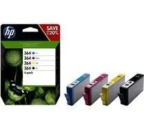 HP 364 Pack de 4 Cartuchos de Tinta Originales para Impresoras