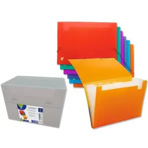 Bismark Carpeta Fuelle Acordeón 12 C/Goma A4 PP Transparente Surtidos