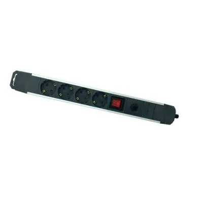Elbat Regleta de Alimentación Aluminio 4 Tomas Schuko Interruptor On/Off 1.50m