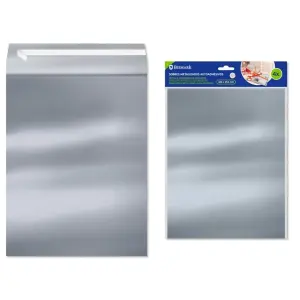 Bismark Pack de 4 Sobres Metalizados 324x254mm Cierre Autoadhesivo Color Plata