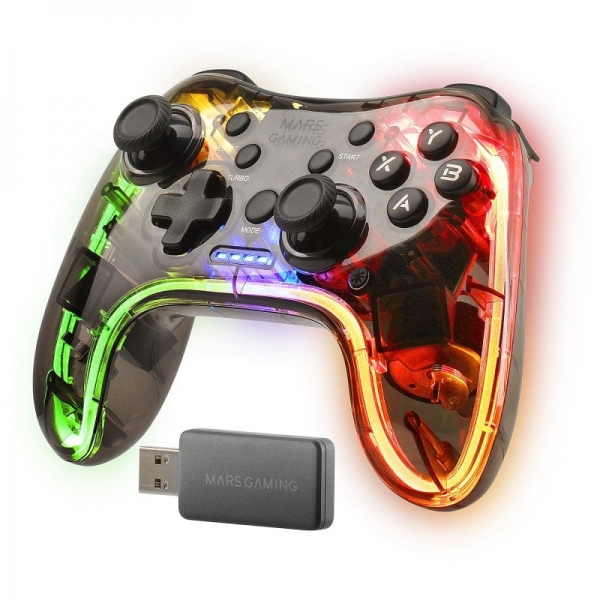 Mars Gaming Mgp-24 Controlador Inalambrico - Conexion 2.4Gpro - Vibracion Haptica Dual - 20 Botones Tactiles - Compatibilidad Multiplataforma - Color Varios