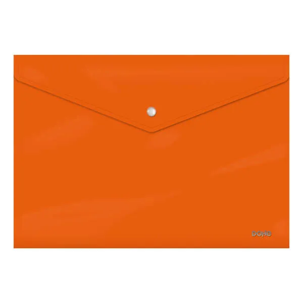 Dohe Sobre Portadocumentos Folio - Cierre De Broche - Polipropileno Cristal Opaco 200 Micras - Color Naranja