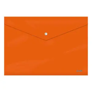 Dohe Portadocumentos Folio Naranja - Cierre de Broche - Polipropileno Cristal Opaco 200 Micras
