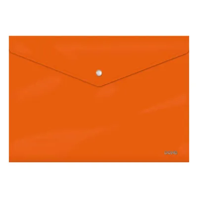Dohe Portadocumentos Folio Naranja - Cierre de Broche - Polipropileno Cristal Opaco 200 Micras