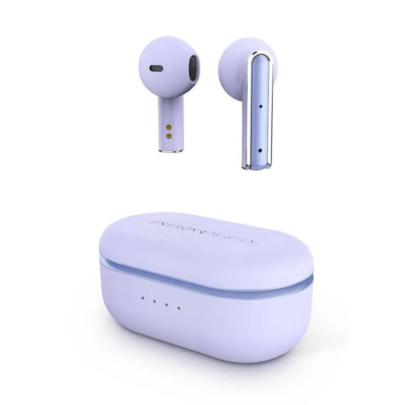 Energy Sistem Auricular Intrauditivo Bluetooth TWS Style 4 Violet con Asistente de Voz y Caja de Carga