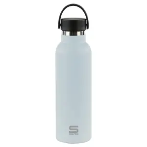 Safta Botella Termo de 600ml - Acero Inoxidable - Base de Silicona Antideslizante - Asa Superior - Color Azul Claro