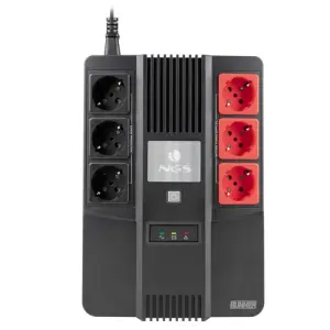 NGS Fortress Bunker SAI 600VA UPS 360W - Batería 12V/7 - Tecnología Off Line - 6x Schukos