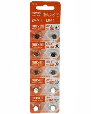 Maxell Pilas Planas Alcalinas 1,5V Libre De Mercurio - Lr41 192 Ag3 392 Blister 10U