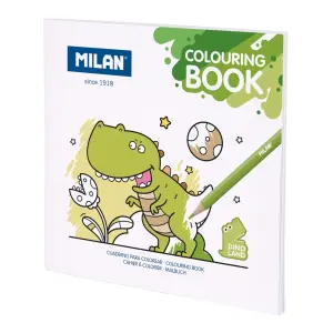 Milan Cuaderno Para Colorear Microperforado Temática Dinosaurios 20 Ilustraciones