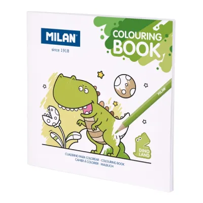 Milan Cuaderno Para Colorear Microperforado Temática Dinosaurios 20 Ilustraciones