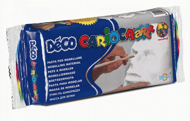 Carioca Pasta de Modelar 1000gr - Apta para Todas las Tecnicas de Modelaje - Endurece al Aire sin Coccion - Facil de Alisar - Color Blanco