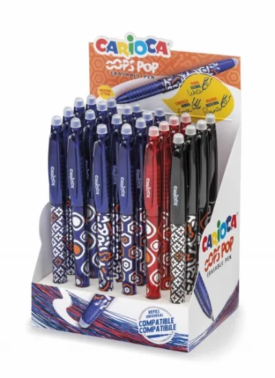 Carioca Oops Pop Expositor 24 Bolígrafos Borrables Termo Sensible Punta Ø 0.7mm