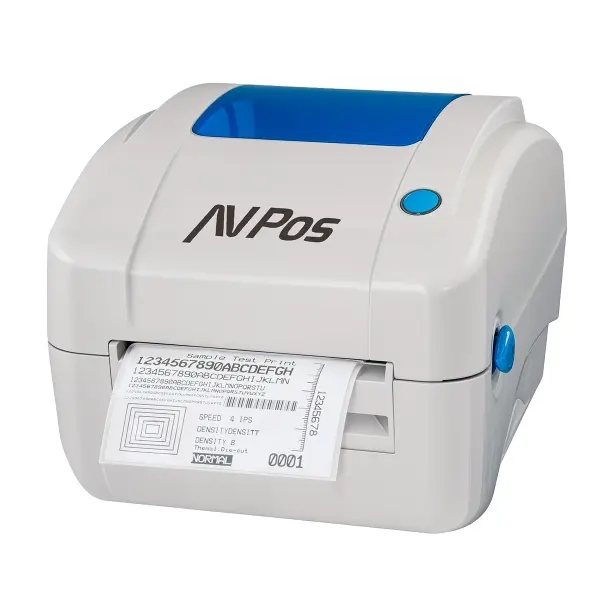 AVPos E49 Impresora Térmica de Etiquetas 102mm/s 300 DPI USB y LAN Color Gris