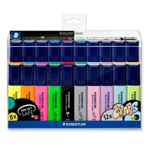 Staedtler Textsurfer Classic 364 Pack de 20 Marcadores Fluorescentes Punta Biselada 1-5mm