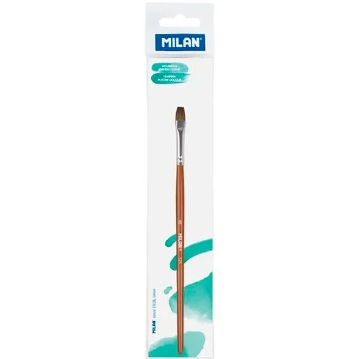 Milan Pincel Escolar Plano Serie 121 Nº 8 En Bolsita C/Colgador Marrón