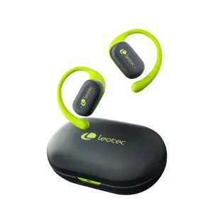 Leotec Open Air Zenith Sport Auriculares Bluetooth 5.4 con Estuche de Carga Verde 30h Autonomía