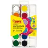 Jovi Pack de 12 Acuarelas en Pastilla 22mm con Pincel - Colores Brillantes y Mezclables