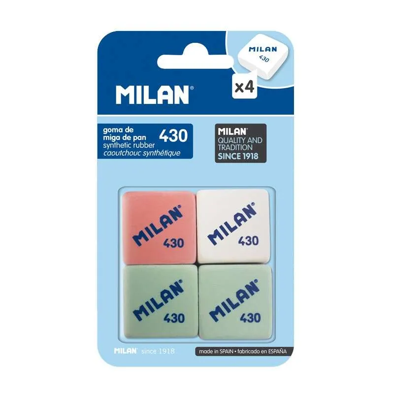 Milan Goma 430 Miga De Pan Blister 4U - Papelería De Calidad