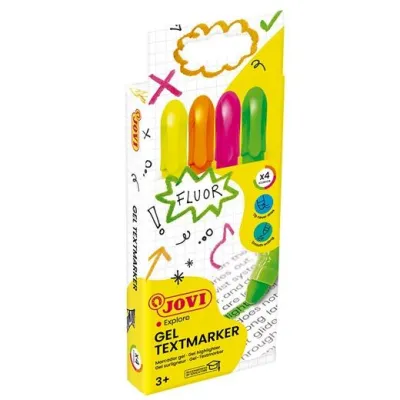 Jovi Marcador Fluorescente Gel Textmarker Neon 140mm Surtido Estuche 4 Unidades