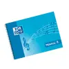 Oxford Cuaderno de Música Espiral 4º Apaisado 20 Hojas 8 Pentagramas 2mm Azul