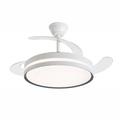 Daewoo Ventilador de Techo 106cm 30W Aspas Retráctiles Luz LED Kit Instalación 6 Velocidades Reversible Blanco