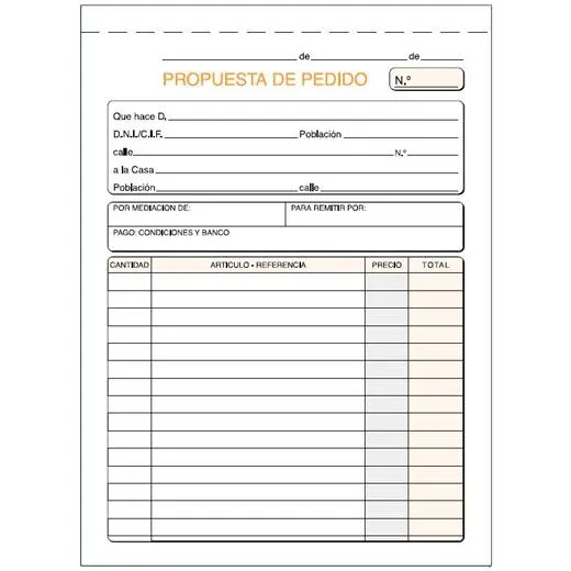 Loan Talonario Pedidos Cuarto Natural Duplicado Autocopia