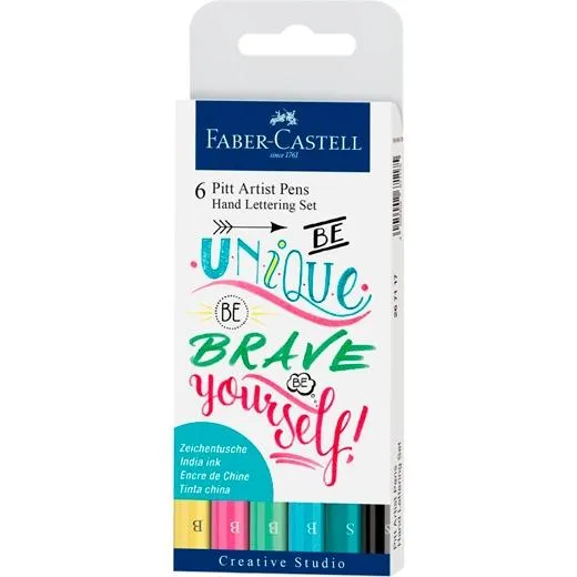 Faber Castell Rotuladores Pitt Artist Pen Hand Lettering Superfina Estuche 6 Ud Surtidos Pastel