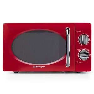 Orbegozo MI 2020 Microondas Vintage Rojo 20L 700W 6 Niveles de Potencia