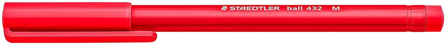 Staedtler Ball 432 Boligrafo Punta De Bola - Punta 0.45Mm - Tinta Indeleble - Color Rojo