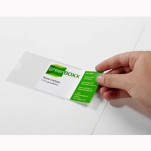 Durable Pocketfix Funda Autoadhesiva C/Etiquetas En Blanco 90X57Mm Transparente En Pack De 100