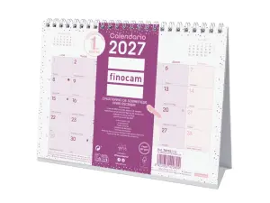 Finocam Calendario de Sobremesa Anual 2027 Mes Vista Formato S 210x150mm Color Morado