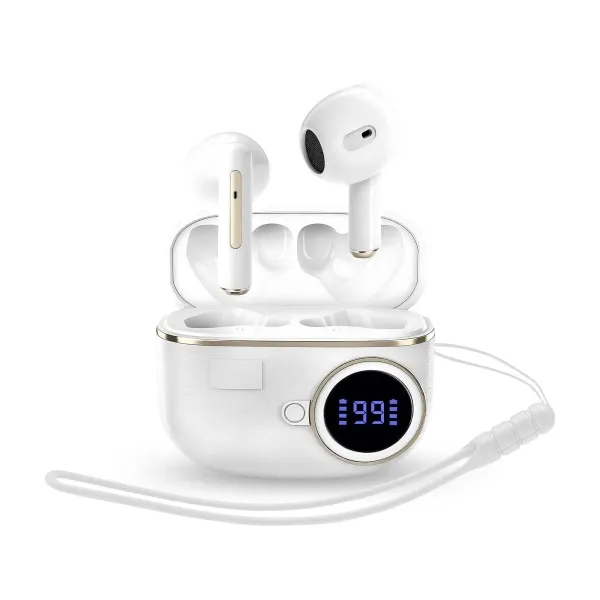 Energy Sistem Auricular Intrauditivo Bluetooth TWS ChargeView con LCD y Batería 20h Blanco