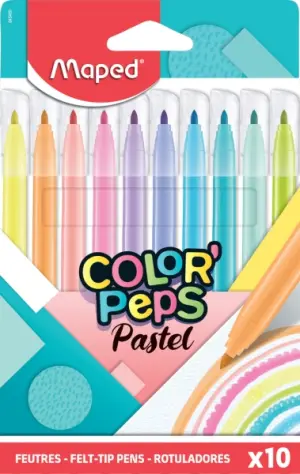 Maped Rotuladores Color'Peps Pastel Estuche de 10 Surtidos