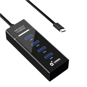 Cromad Cable USB Tipo C 30cm 5Gbps 4 Puertos USB 3.0 Compatible Todos Sistemas Operativos Negro