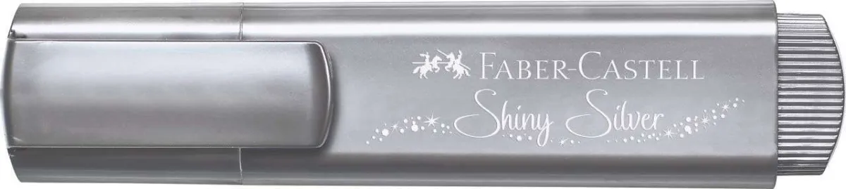 Faber-Castell Textliner 46 Metallic Marcador Fluorescente - Punta Biselada - Trazo Entre 1Mm Y 5Mm - Tinta Con Base De Agua - Color Plata