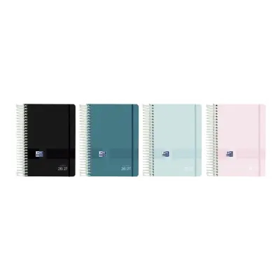 Oxford Agenda Escolar Espiral Castellano Tapa Plástica Formato Octavo Día Página Colores Surtidos