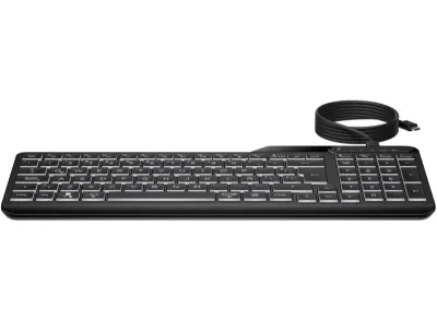 HP 405 Teclado USB Retroiluminado con 12 Teclas Programables y Retroiluminación LED Blanca