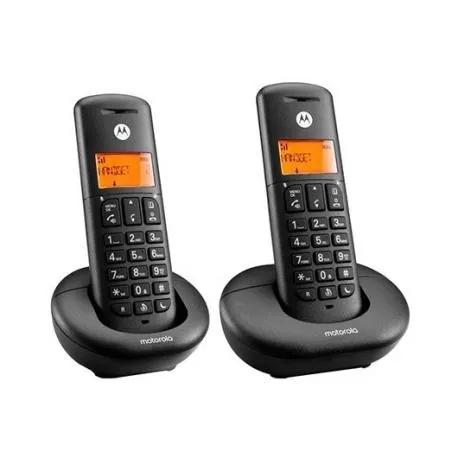 Motorola Telefono Inalambrico E202 Negro Dect Duo Digital Kit Dos Unidades