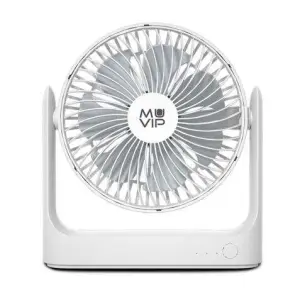 Muvip Ventilador De Sobremesa Portátil 5.5W 18cm - 3 Velocidades - Ángulo Ajustable 360º - Autonomía 15h - Blanco